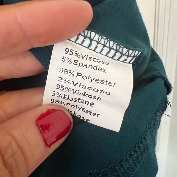 Green Long Sleeve Peplum Blouse (S123) - Picture 5 of 8